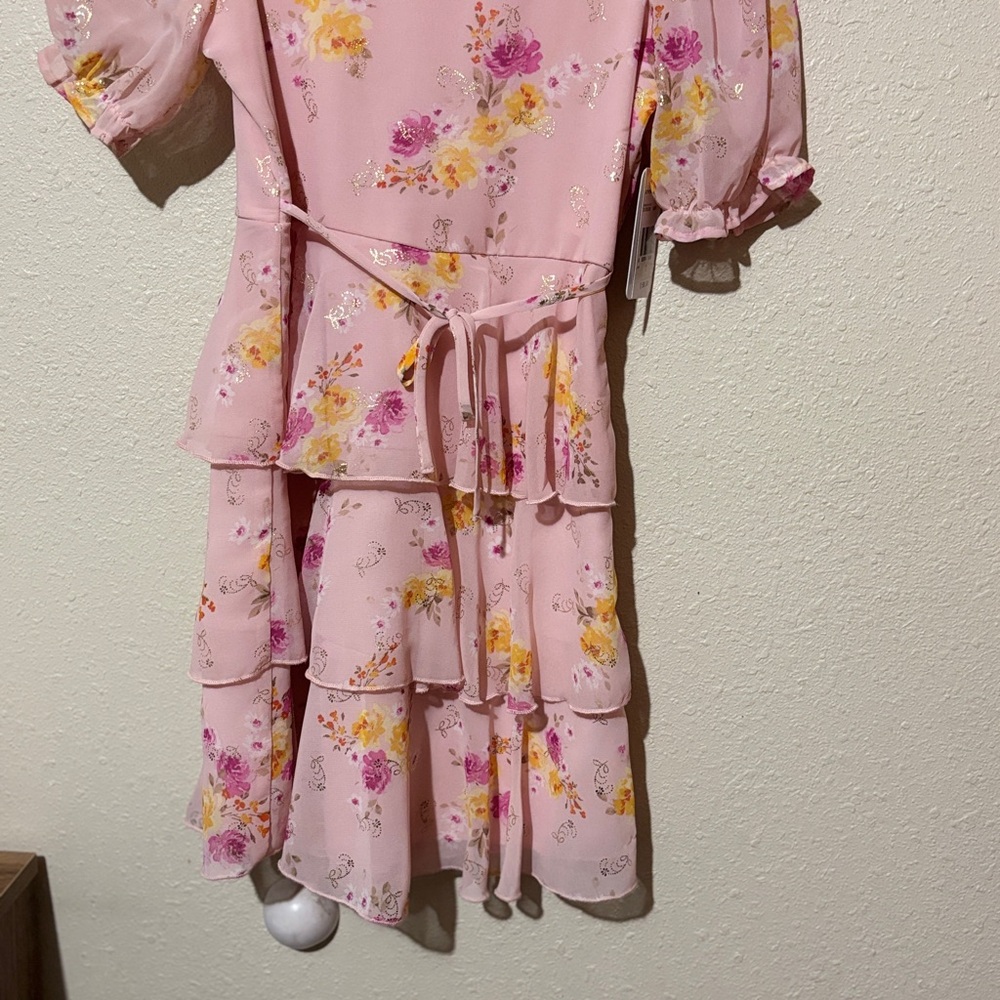 Floral Pink Ruffle Dress